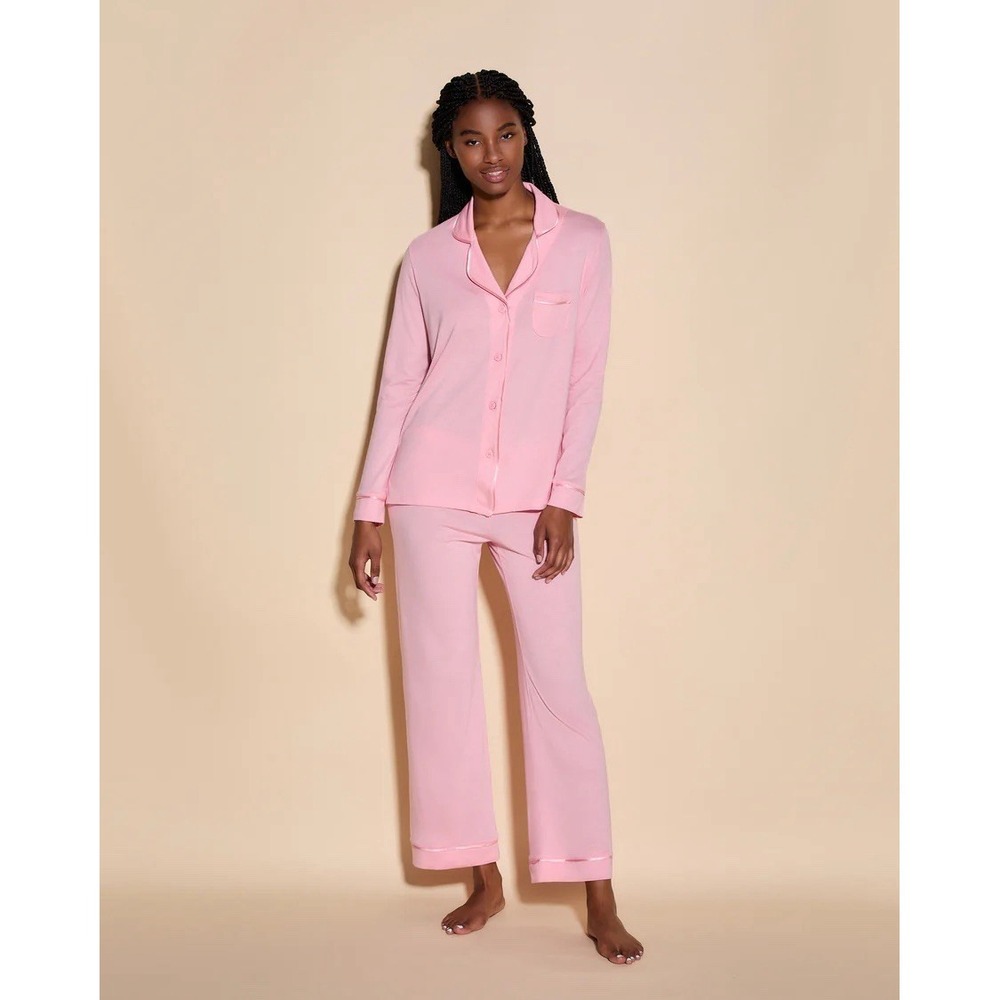 cosabella Bella Long Sleeve Top & Pant Pajama Set Jaipur Pink Size 2XL